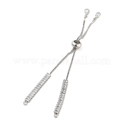 Изготовление прямоугольного браслета-слайдера из латуни с прозрачным кубическим цирконием&nbsp;BJEW-U005-01P