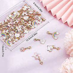 Подвесные украшения из эмали из сплава 50 шт.&nbsp;HJEW-SC0001-24