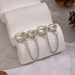 Серьги-кольца с двойным креплением из нержавеющей стали 304&nbsp;MR5032