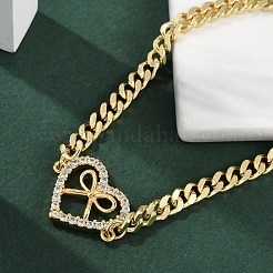 Латунные браслеты с микропаве из чистого кубического циркония&nbsp;LS-BJEW-M050-05G-01