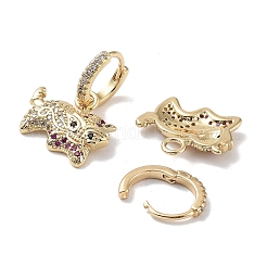 Серьги-кольца из настоящей позолоченной латуни 18 карат&nbsp;EJEW-L269-028G-01