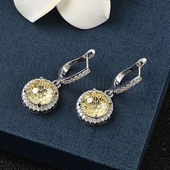 925 стерлингового серебра микро проложить кубического циркония серьги обруча&nbsp;EJEW-B147-01B-04