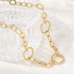 Латунная фактурная цепочка с плетением из проволоки и ожерельем из звеньев&nbsp;NJEW-L013-07G