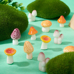 30 шт. 6 стиля серии грибов смоляные украшения для витрины&nbsp;DJEW-TA0001-21