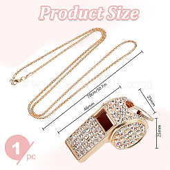 1 шт. железный свисток со стразами кулон попкорн цепочка ожерелья для женщин&nbsp;NJEW-DR0001-03C