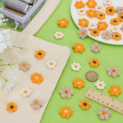 40 шт. 4-х цветные цветочные полиэстеровые аксессуары для одежды&nbsp;DIY-FG0008-53