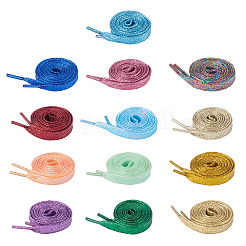 13 пара шнурков из полиэстера двух цветов&nbsp;AJEW-TA0002-48