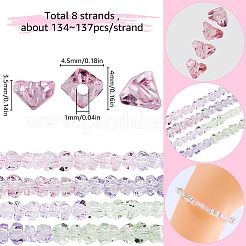 8 нити прозрачные градиентные цветные стеклянные бусины нити&nbsp;GLAA-SC0002-02A