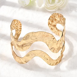 Браслеты-манжеты из нержавеющей стали 304&nbsp;BJEW-P368-11G