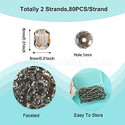 2 нить прозрачных гальванических стеклянных бусин&nbsp;GLAA-TA0002-62