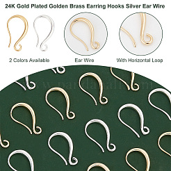 32 шт. 2-цветная стойка с покрытием из экологически чистой латуни для сережек-крючков&nbsp;KK-PH0009-33