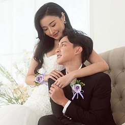 2 шт. 2 стиля шелковая ткань имитация розы корсаж на запястье&nbsp;AJEW-DR0002-09