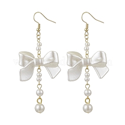 Серьги-банты с подвесками из АБС-пластика с имитацией жемчуга 304 из нержавеющей стали&nbsp;EJEW-JE06412