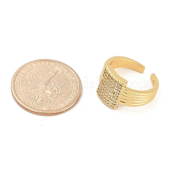 Открытые манжеты из латуни с микропаве и прозрачным цирконием для женщин&nbsp;LS-RJEW-M026-02G-03