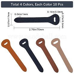 40 шт. 4-х цветная головка для застежки-молнии из коровьей кожи&nbsp;PURS-GF0001-08