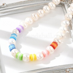 Ожерелья из натурального жемчуга и акриловых бусин-колонн NJEW-C070-03