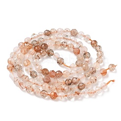 Нити бусин из натурального рутилированного кварца&nbsp;G-L622-C06-4mm