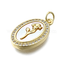 Латунные микропаве прозрачные подвески с фианитом&nbsp;KK-V010-26G