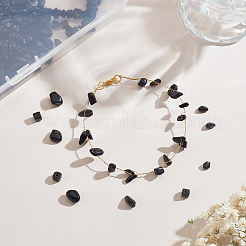 3 нить бусин из натурального обсидиана&nbsp;G-BC0001-24