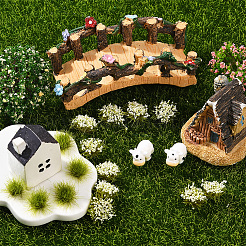 64 шт. 2-цветные нейлоновые и смоляные мини-пучки травы&nbsp;AJEW-SP0003-15