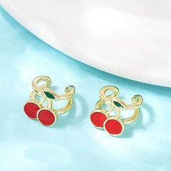 Серьги-манжеты с эмалью из латуни&nbsp;EJEW-Q045-01G