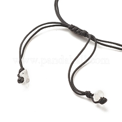 Плетеный браслет из бисера с кристаллами натурального кварца&nbsp;BJEW-JB08019-06