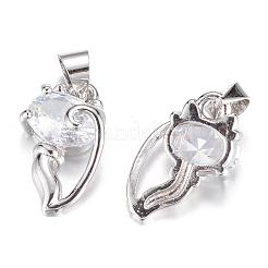 Кулоны для котят из латуни с фианитом&nbsp;ZIRC-P016-09P