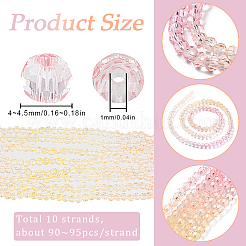 10 нить прозрачных стеклянных бусин градиентного цвета&nbsp;GLAA-SC0002-04B