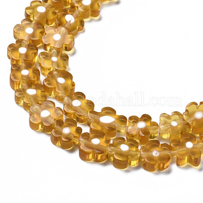 Ручной работы стеклянная бусина тысячецветник нитей LAMP-J035-6mm-32-1