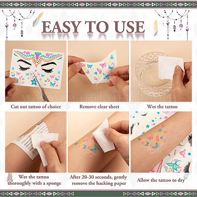 9 лист 9 стильные креативные флуоресцентные бумажные наклейки для татуировки лица&nbsp;STIC-TA0002-01-1