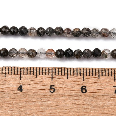 Нити бусин из натурального черного рутилированного кварца&nbsp;LS-G-RM250104-C3-1