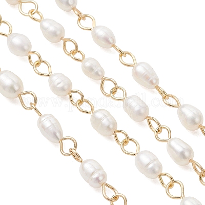 Цепочки ручной работы из натурального культивированного пресноводного жемчуга&nbsp;AJEW-JB01586-01-1