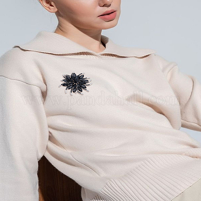 1 шт. булавки для лацкана из цветочного сплава со стразами для свадебной вечеринки&nbsp;JEWB-LP0006-06C-1