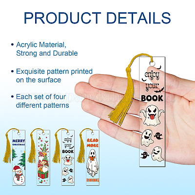 1 набор акриловых закладок на рождественскую и хэллоуинскую тематику&nbsp;DIY-GL0004-42A-1