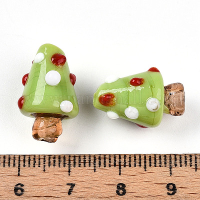 Бусины ручной работы в технике лэмпворк с неровностями&nbsp;LAMP-T022-02A-05-1