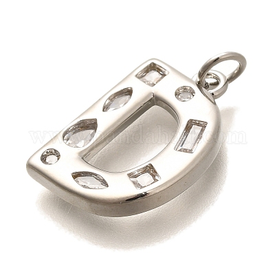 Латунные микропаве прозрачные подвески с фианитом KK-G521-01P-D-1