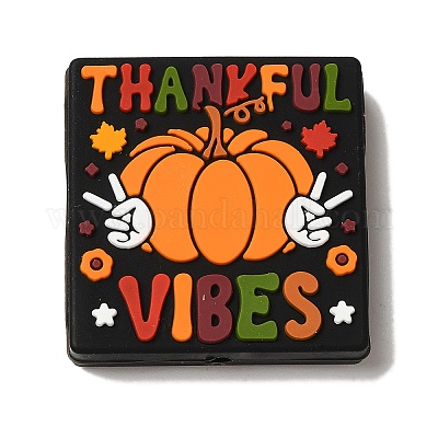 Силиконовые бусины на тему Дня благодарения&nbsp;SIL-S006-05B-1