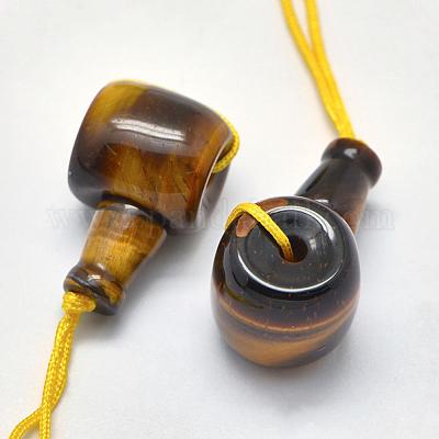 Натуральный тигр глаз 3 дыра гуру бисер G-K208-02-A-14-1