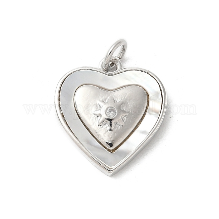 Подвески из латуни с натуральными белыми ракушками KK-S522-22P-1