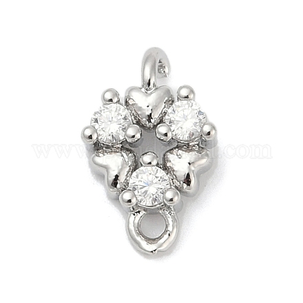 Шармы-соединители из латуни с микропаве из прозрачного кубического циркония&nbsp;LS-KK-Z094-08P-01-1