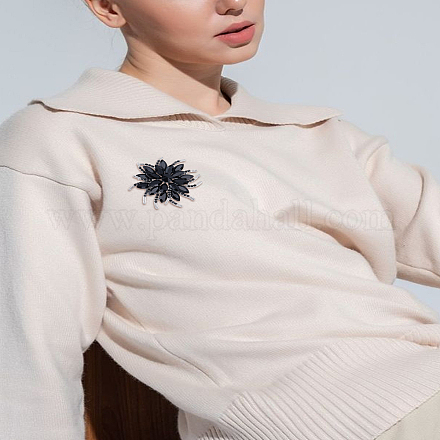 1 шт. булавки для лацкана из цветочного сплава со стразами для свадебной вечеринки&nbsp;JEWB-LP0006-06C-1