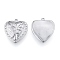 Brass Pendants, Cadmium Free & Nickel Free & Lead Free, Heart with Rose, Real Platinum Plated, 18x15.5x2.5mm, Hole: 1.2mm