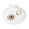 Gesso Jewelry Plate, Storage Tray for Rings, Necklaces, Earring, Shell Shape, 105x107x21mm