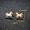 201 Stainless Steel Stud Earrings, Rose Gold, Horse, 7x11mm