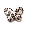 Electroplate & Spay Painted Acrylic Beads, Butterfly with Leopard Print Pattern, Silver, 12x17x4mm, Hole: 1.6mm