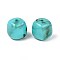 Opaque Acrylic Beads, Square, Turquoise, 17x16x16mm, Hole: 2.7mm