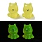Luminous Resin Cute Little Dog Ornaments, Glow in the Dark, Micro Landscape Decoration, Light Khaki, 28x23x21.5mm