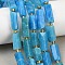 Natural Apatite Beads Strands, Faceted, Column, with Seed Beads, 14.5~19x6.5~8x6.5~8mm, Hole: 1mm, about 19~22pcs/strand, 15.63''~15.83''(39.7~40.2cm)