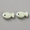 Handmade Porcelain Beads, Fish, Honeydew, 19.5x11x6.5mm, Hole: 2mm