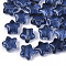 Transparent Spray Painted Glass Beads, Star, Prussian Blue, 8x8x4mm, Hole: 0.8~1mm
